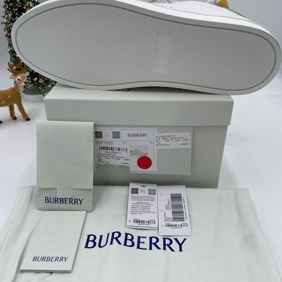 Men’s Burberry leather check trainer sneakers size size 44.5 made in Italy - Picture 4 of 6